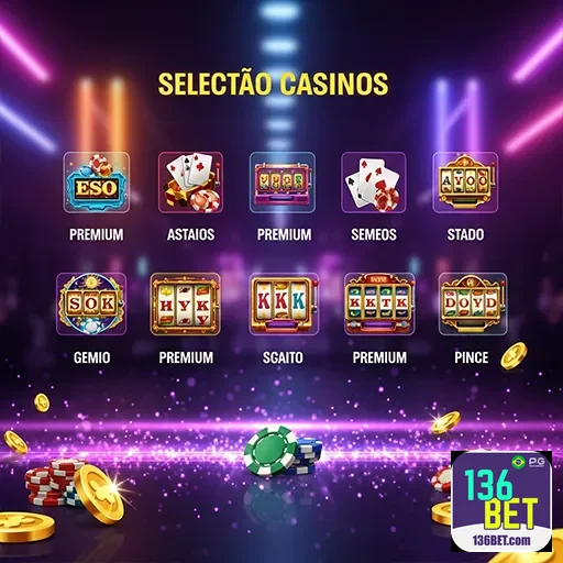 Imagem de jogos de cassino no site 136bet, promovendo emoções e entretenimento online.