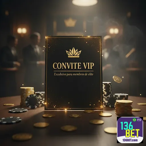 Imagem promocional do 136bet destacando a exclusividade VIP, com o logo do 136bet ao fundo.
